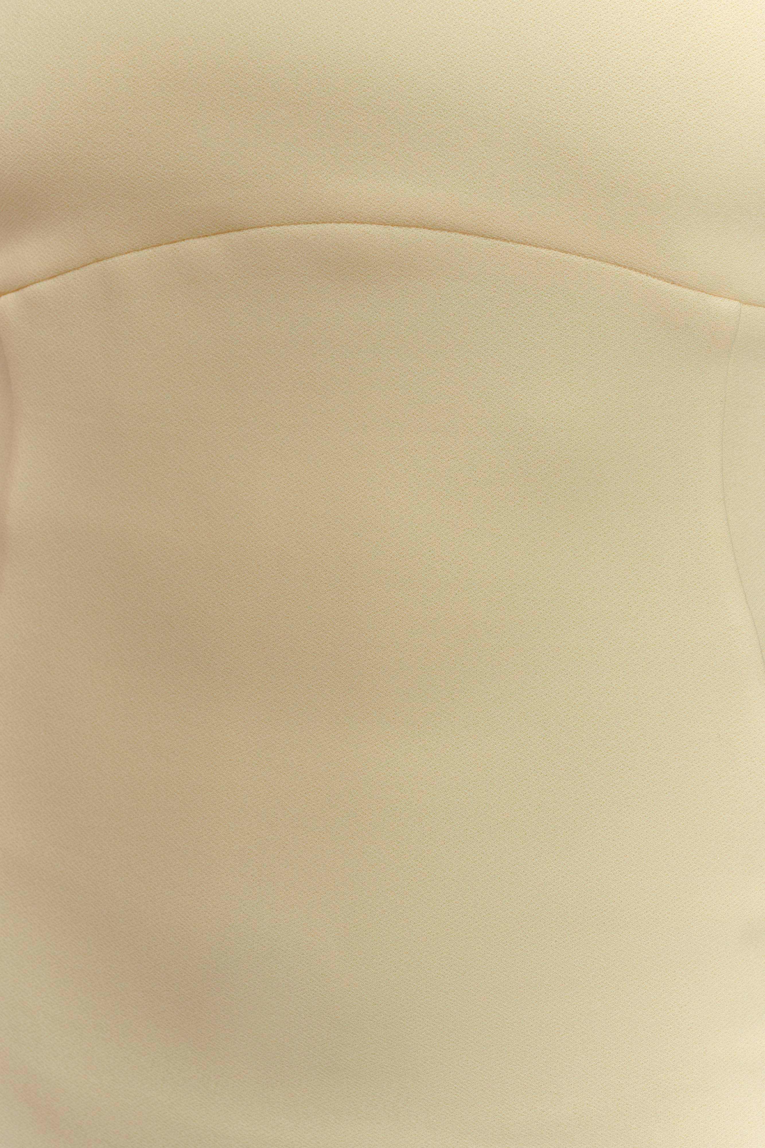 Amelita Suiting Halter Midi Dress - Pale Lemon
