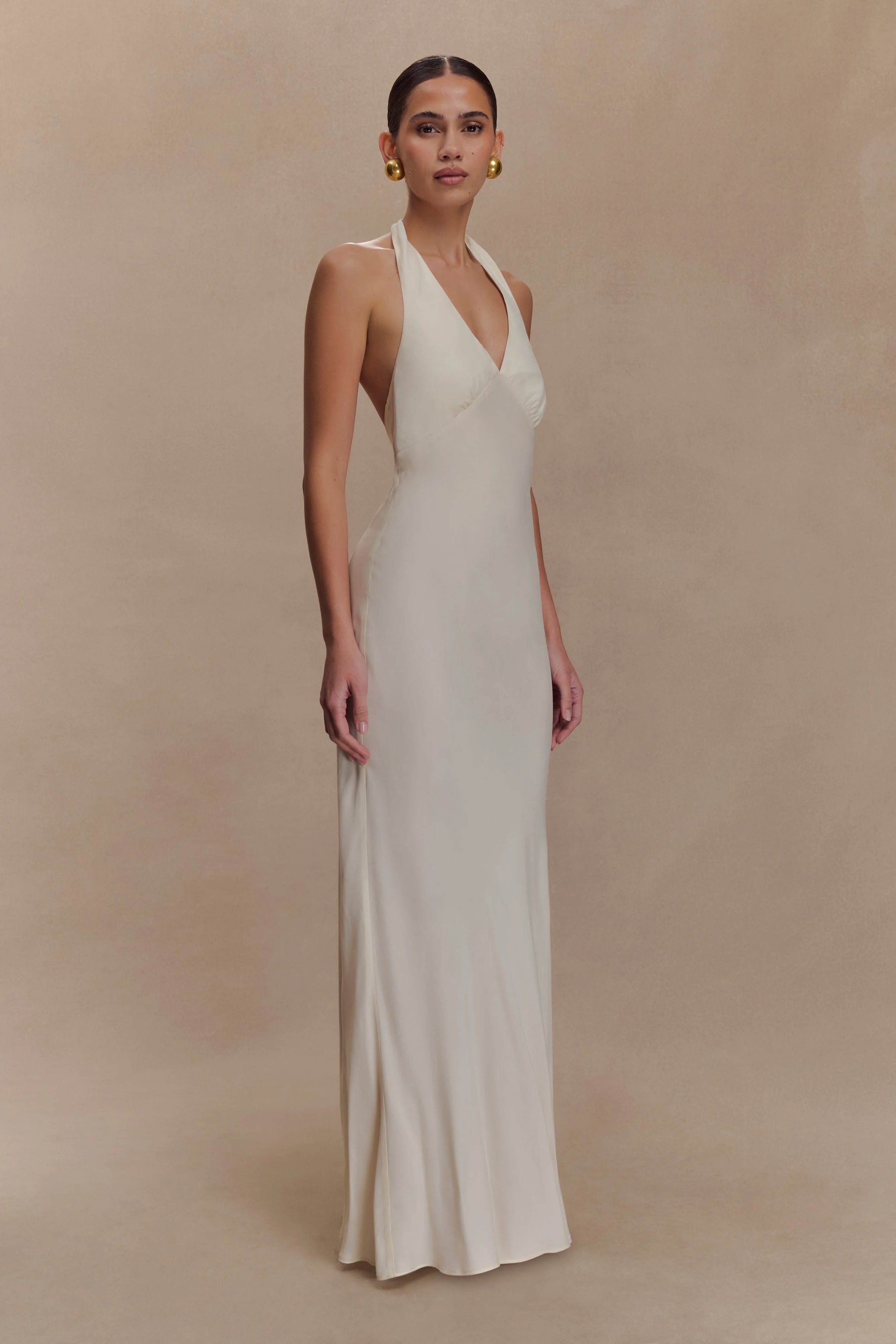 Louisiana Halter Maxi Dress - Ivory